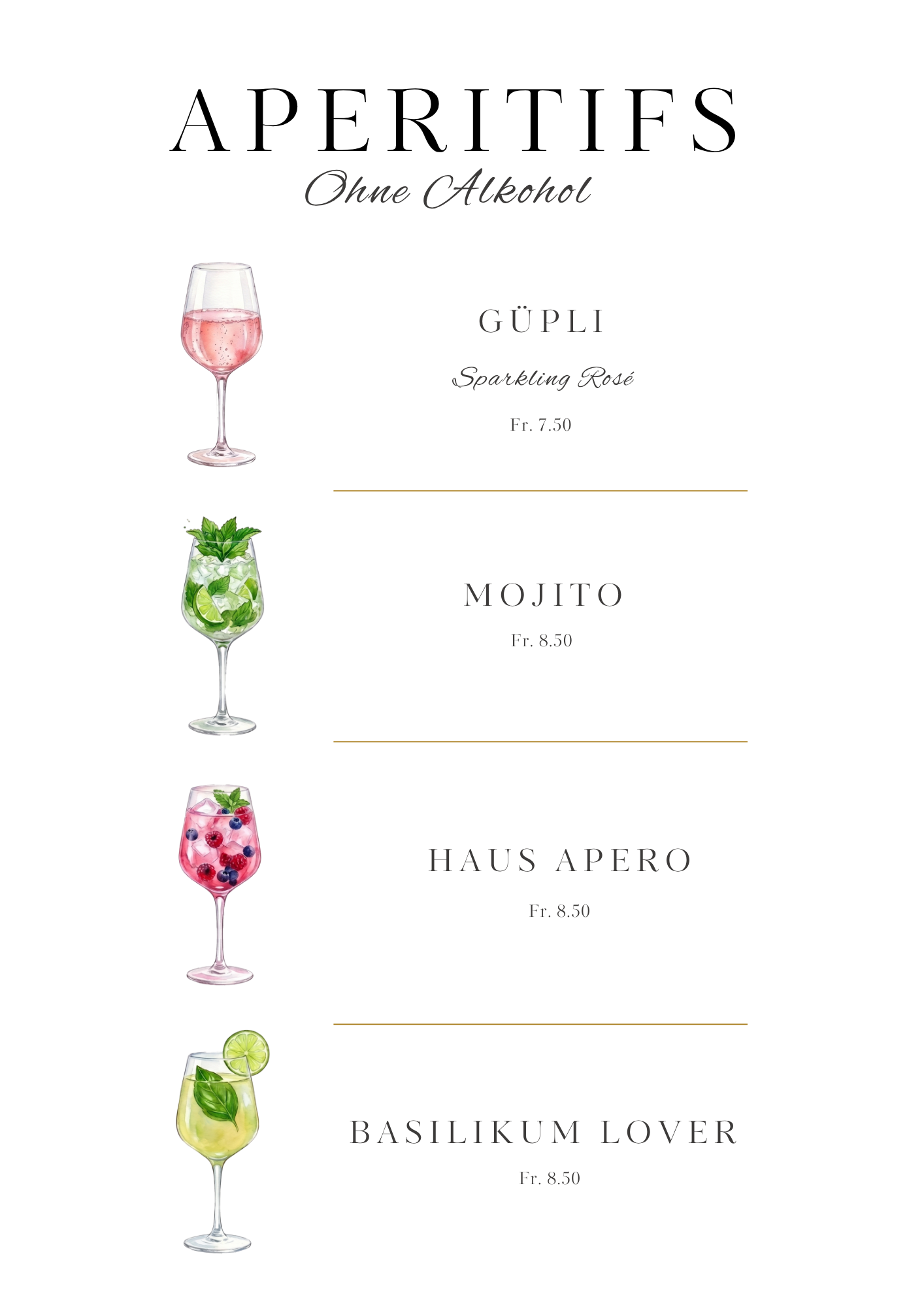 Summer Aperitifs Ohne Alkohol